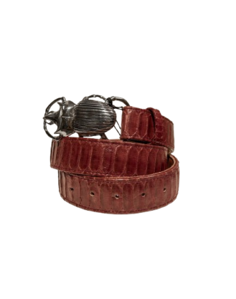 Ceinture Python Bordeaux...